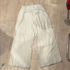 Sportsgirl Beige linen blend wide legged pants size 10